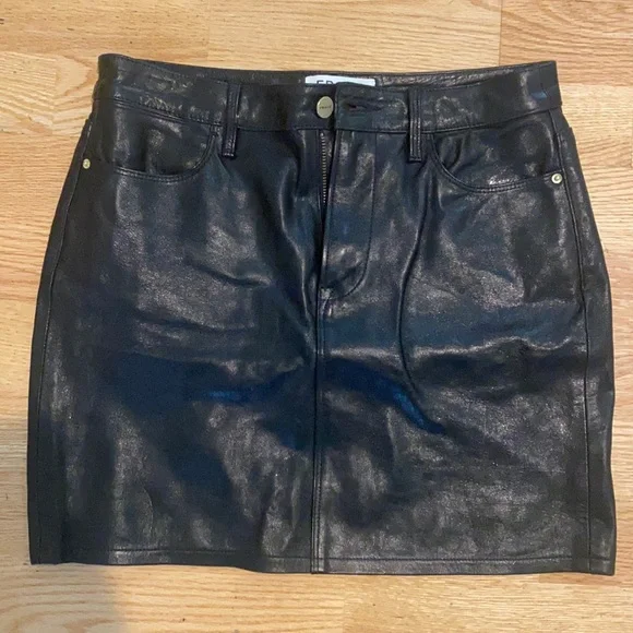 Frame leather skirt - Picture 2 of 5